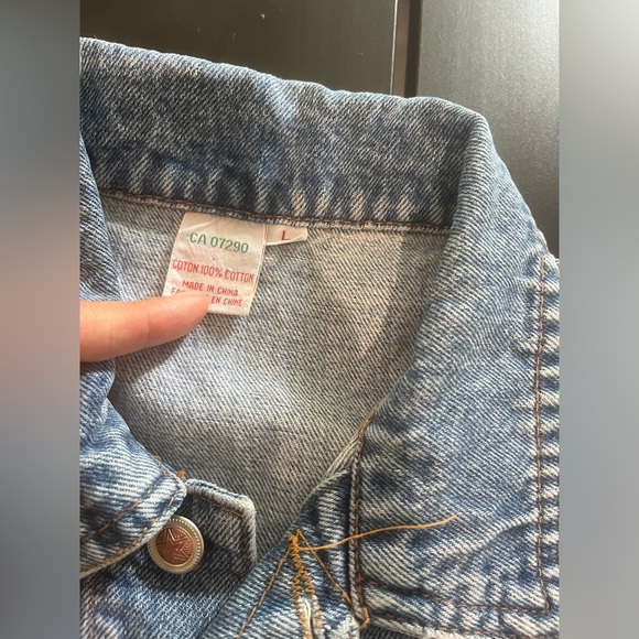 Vintage Denim Jean Vest ILLEGAL Skull Star Retro 80s Moto Jacket Biker Punk Goth - Picture 7 of 10